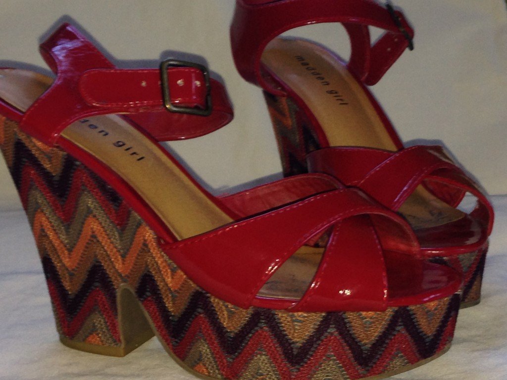 Red Patten Sandals on a Weggie Heel.