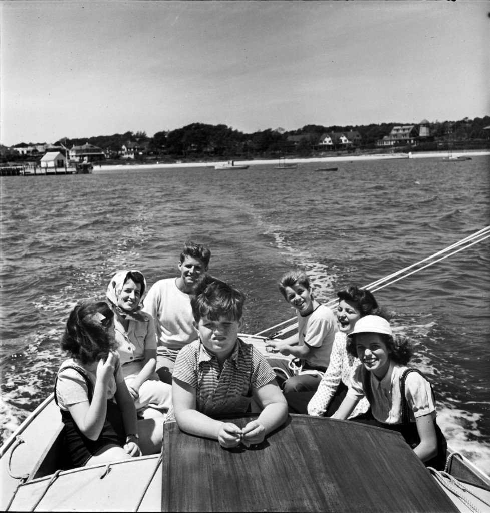 Photographer Alfred Eisenstaedt steadied himself on Victura's bow to capture eight-year-old Ted forward andfrom left, Jean, Rose, Joe, Bobby, Patricia and Eunice. From Victura, photo by Alfred Eisenstaedt/Time & Life Pictures/Getty Images, 1940.