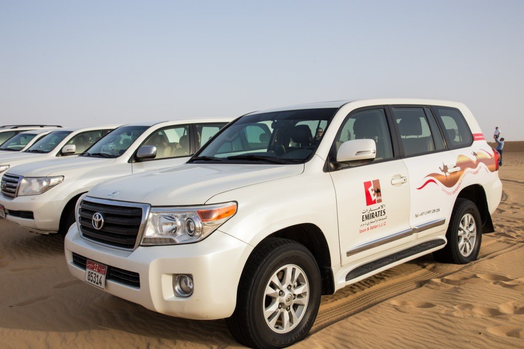 The Land Cruisers used for dune bashing.