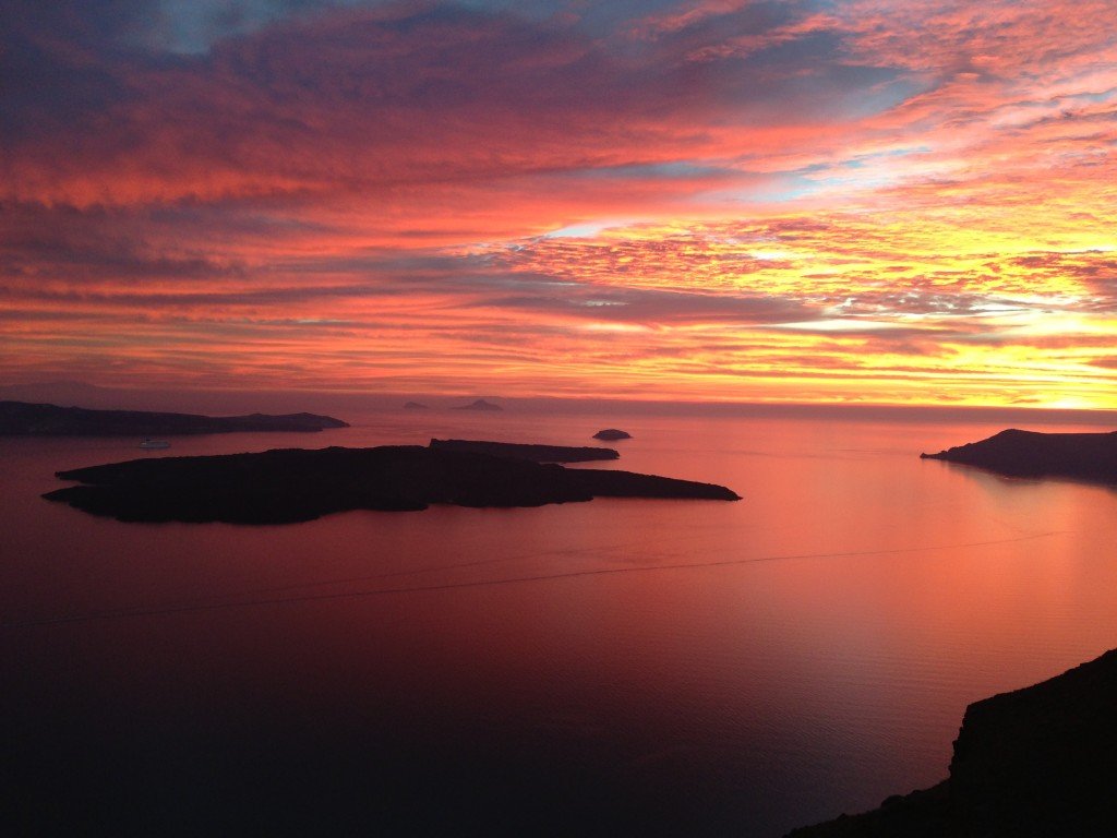 Sunset view from the Iconic Santorini. Sublime.