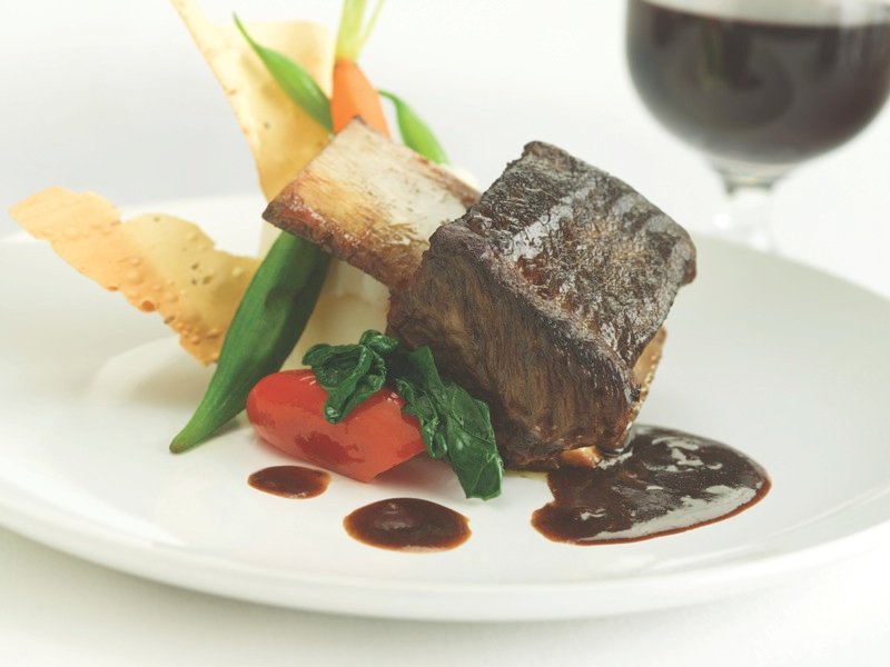 Braised Alberta Beef Short Ribs are a signature lunch dish aboard the train.