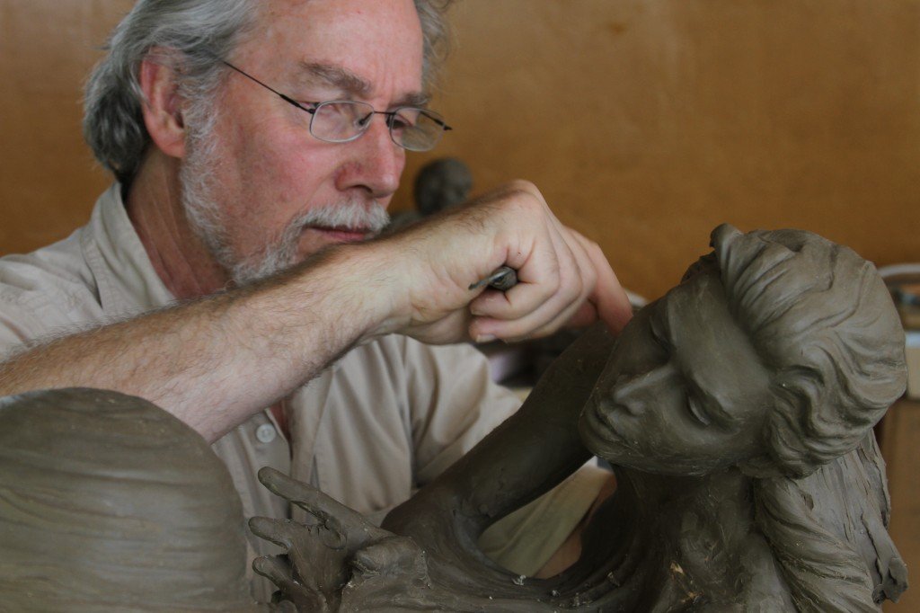 Martin Eichinger sculpting Gaia's Breath - www.cordair.com
