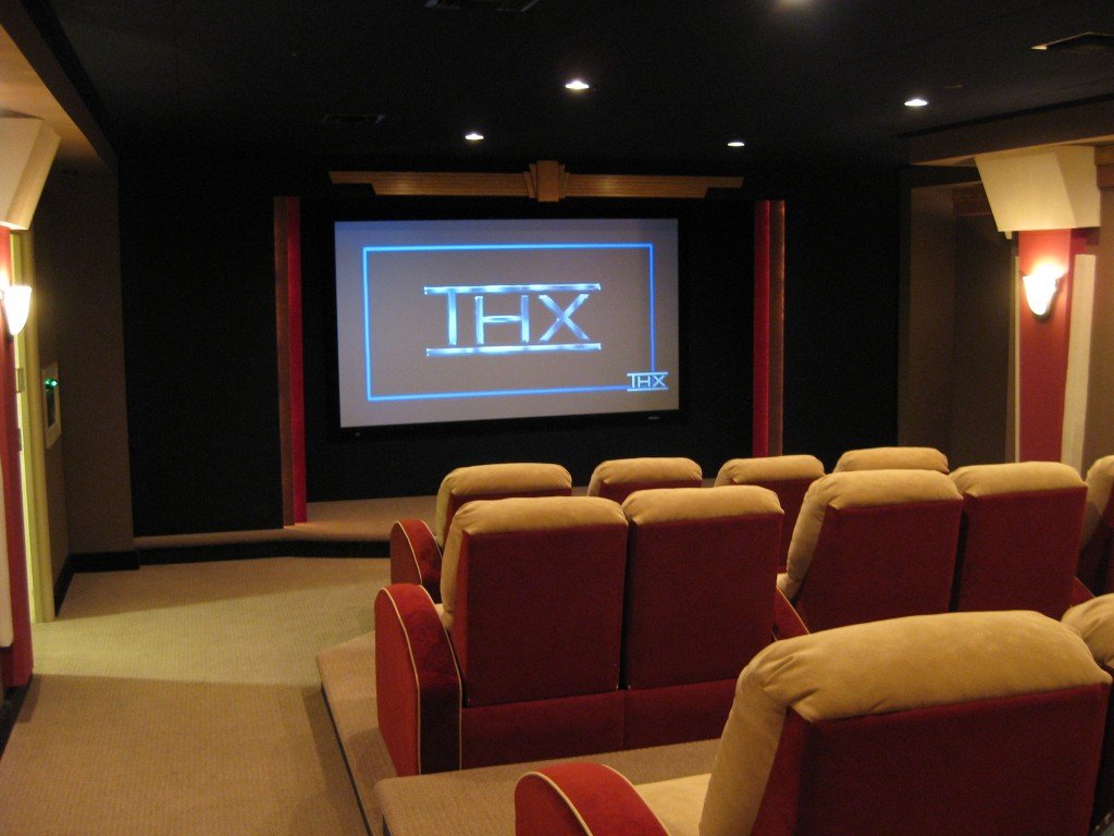 Residents of the Bellamy have access to their own theater room. (Photography hometheatergallery.com)
