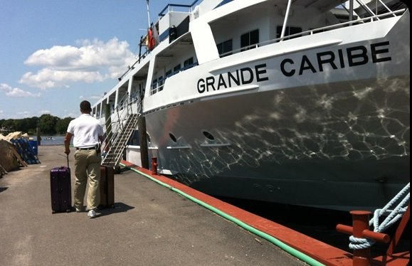 Boarding the Grande Caribe.