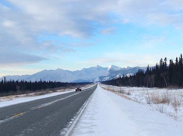 Typical traffic on the Alaskan Hwy