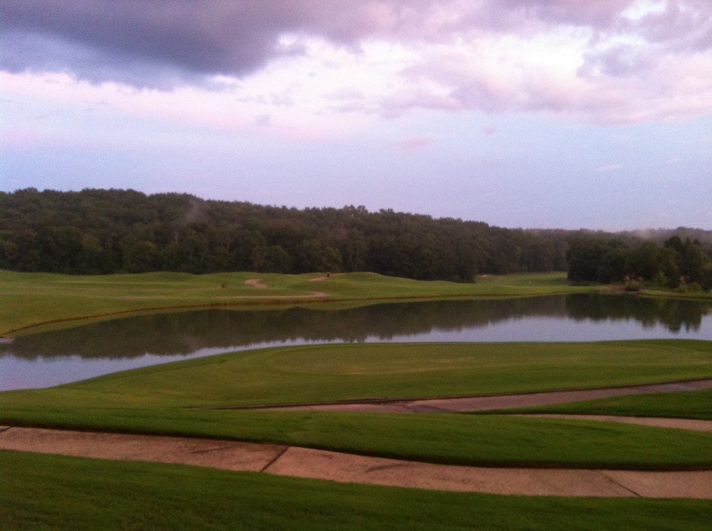 An evening view of the golf course.