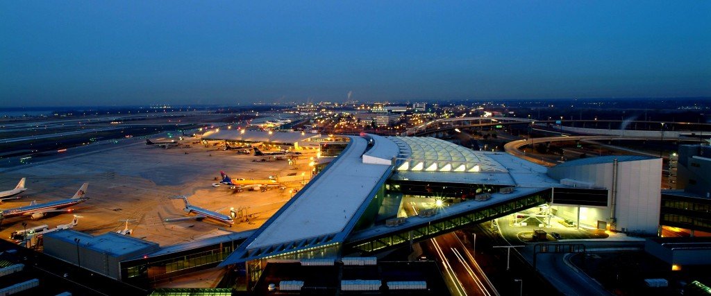 Aerial overview of PHL at night