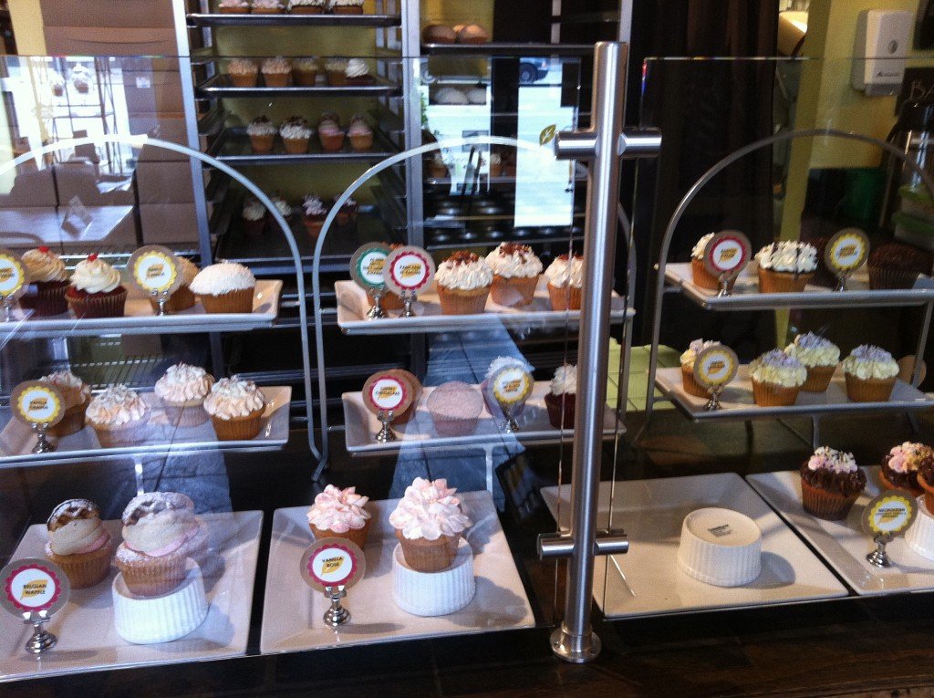 Cupcakes on display at Yellow Leaf Cupcake