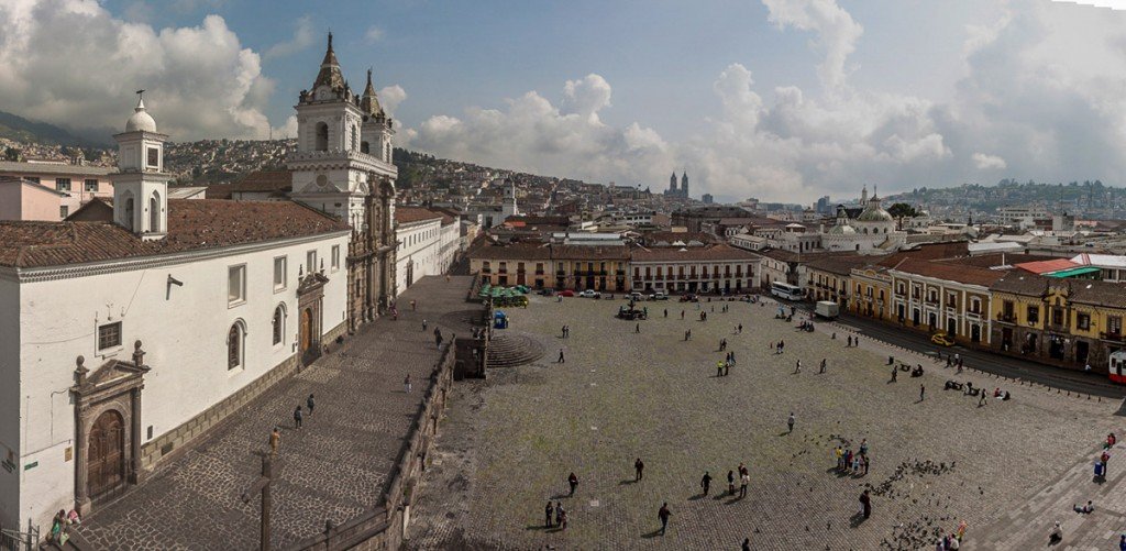 Historic Plaza San Francisco unfolds directly in front of Casa Gangotena. (photo by Eric Mohl)