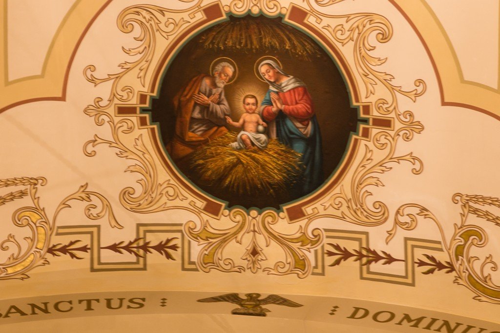 Painted medallion on the Basilica ceiling.