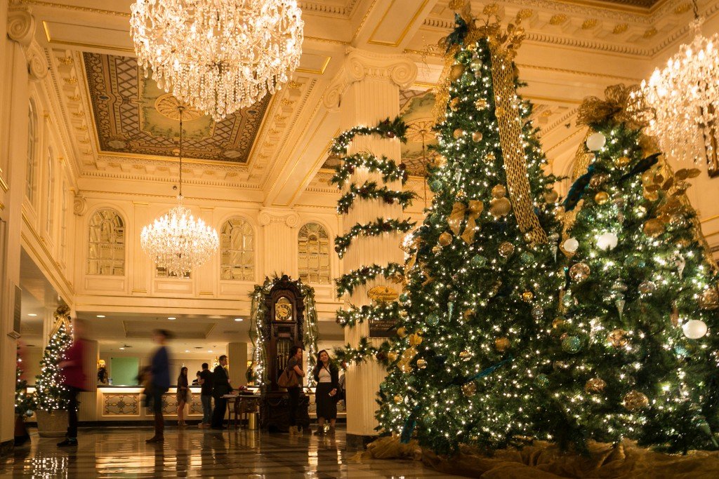 Beautiful hotel lobby in the French Quarter.