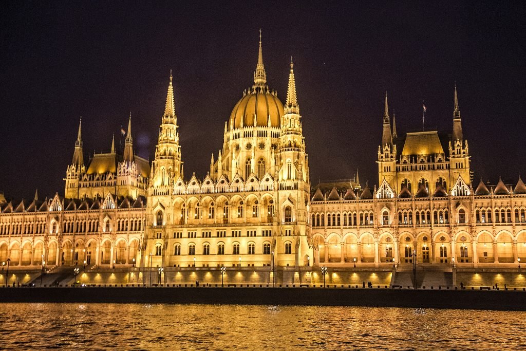 Parliament illuminated at night