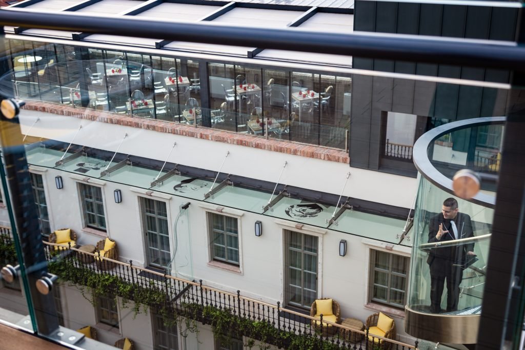 Looking from the Skytop Bar to rooftop dining.