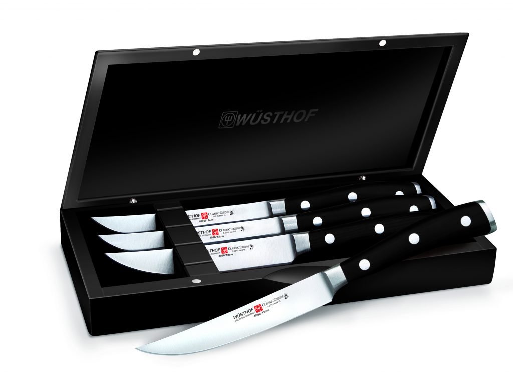 9716-5 Four Piece Steak Knife Set in Black Chest