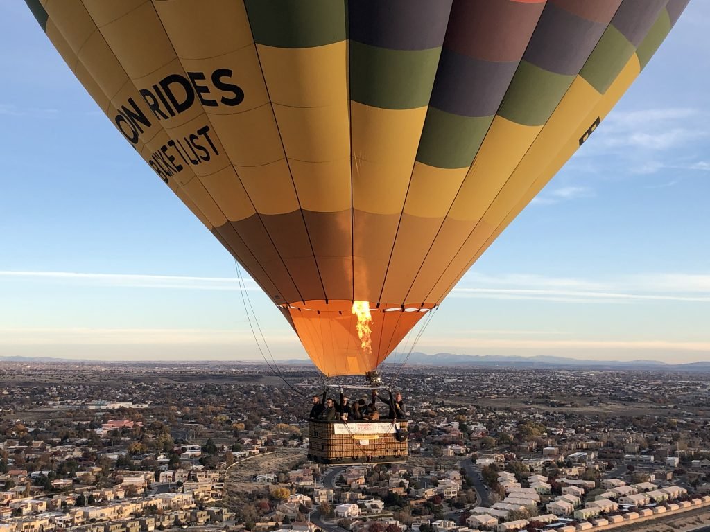 Hot air balloon flight over Albuquerque