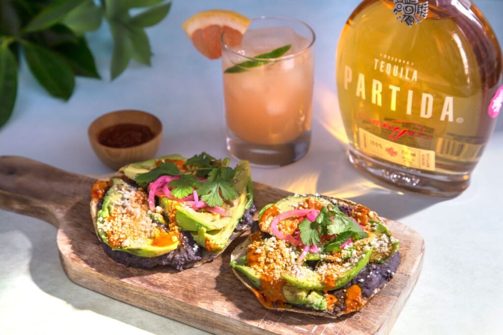 Avocado Tostada and Paloma Spritz