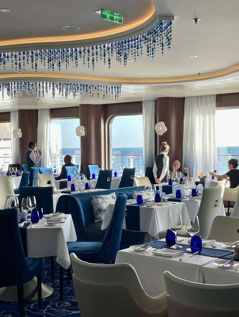 Blu restaurant on Celebrity's Beyond is for the exclusive use of Aqua Class passengers. Photo by Terri Colby