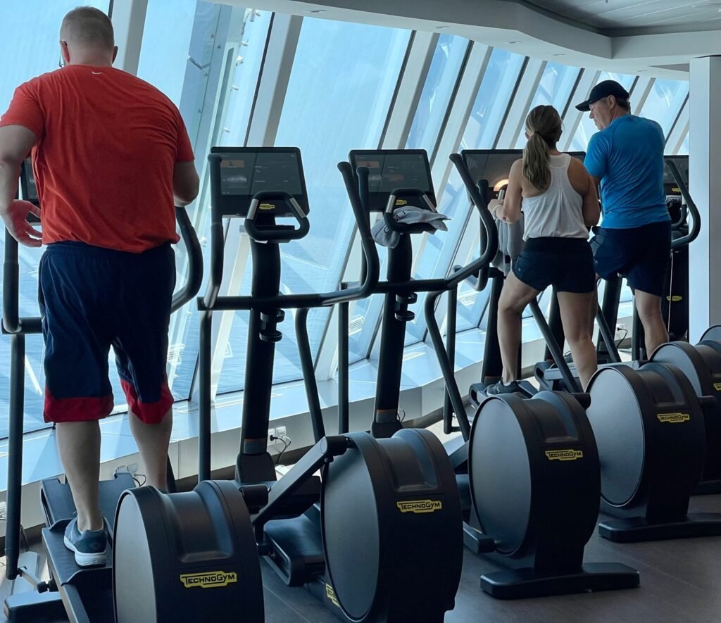 When the view is the wide open sea, working out might be just a little more enjoyable.