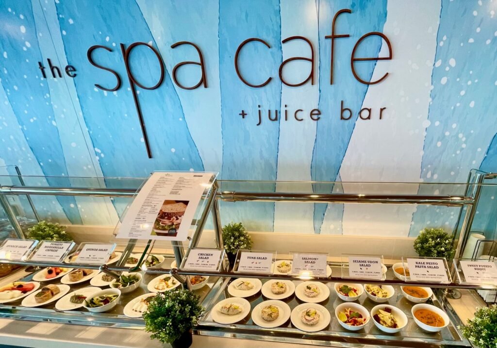 The Spa Cafe and Juice Bar on Celebrity Beyond offers surprisingly delicious health food and smoothies. Photo by Terri Colby