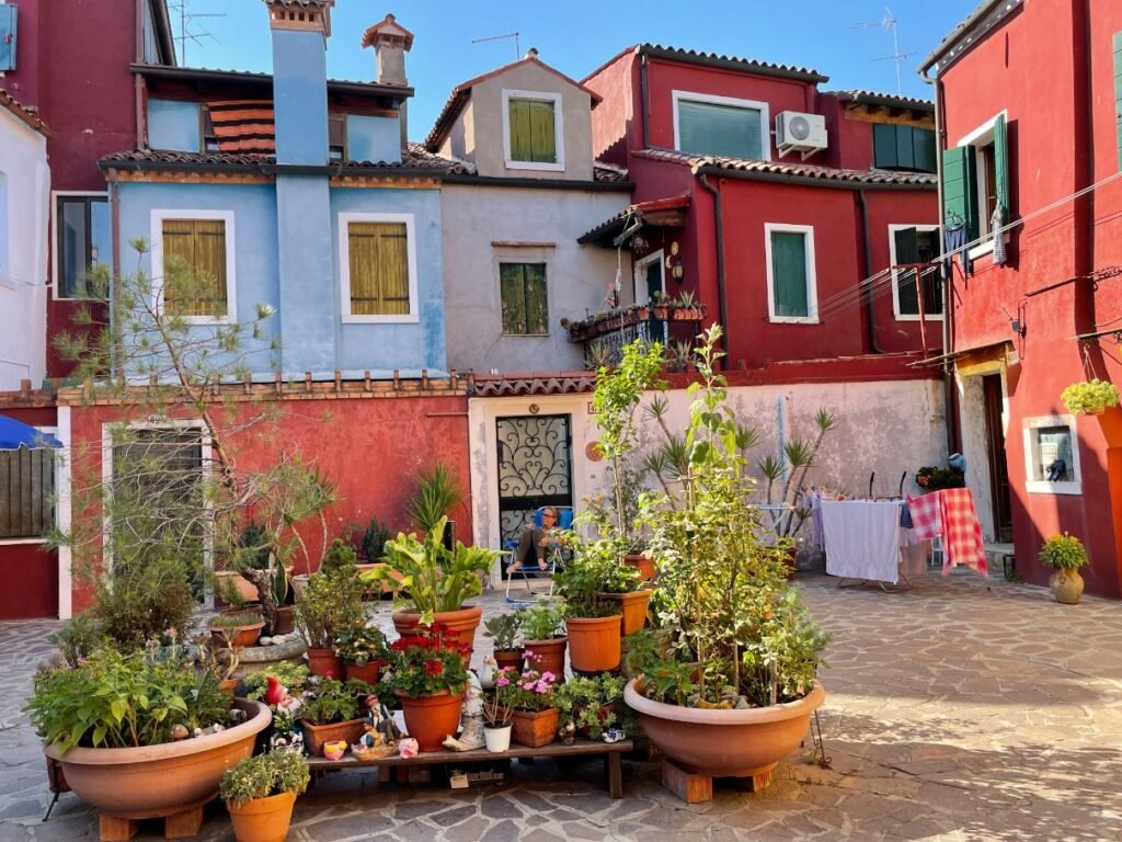 Picturesque courtyard of Burano