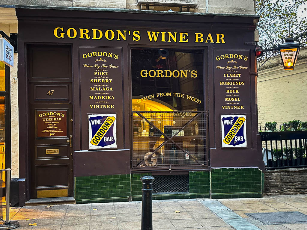 London’s oldest wine bar merited a shout out. Photo by Jett Britnell