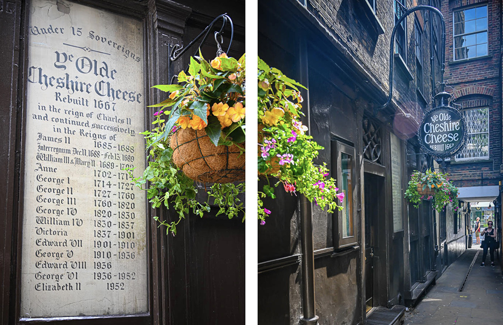 Ye Olde Cheshire Cheese alley way entrance. Photos by Jett Britnell
