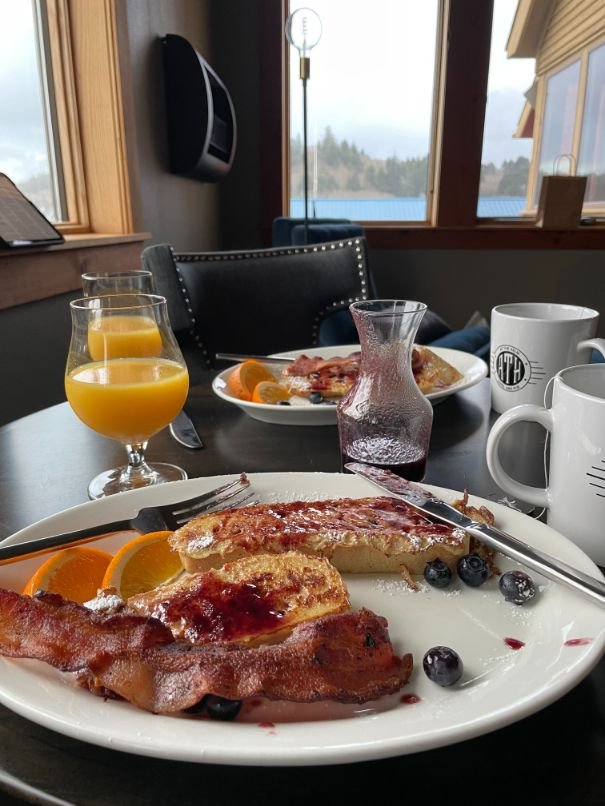 Breakfast served in the room At The Helm