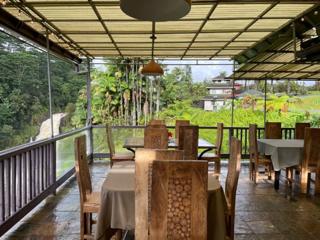 Dine with a view at Inn At Kulaniapia Falls