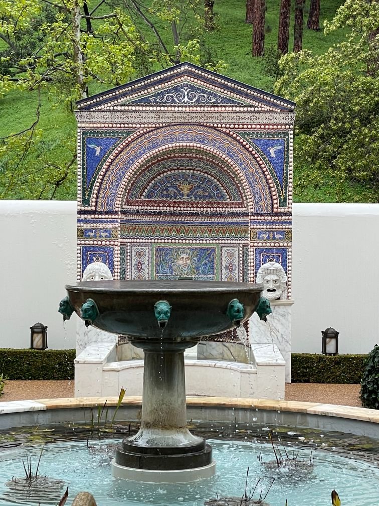 You'll find colorful and intricate use of mosaics at the Getty Villa