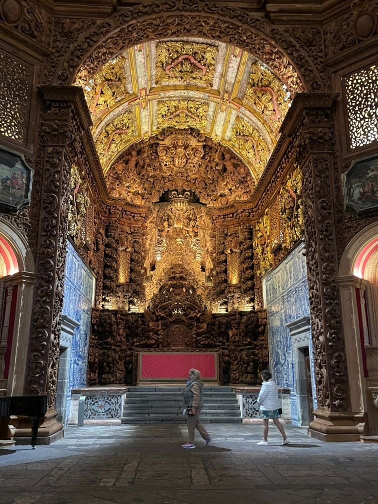 Ornately carved gold altar and nave