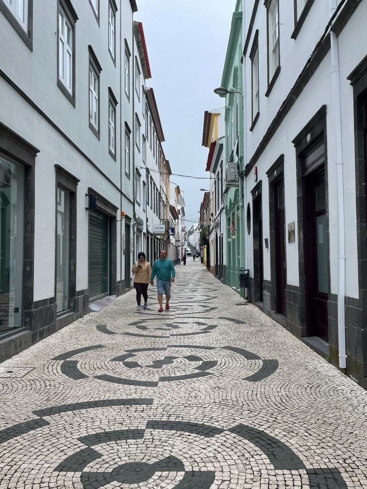 Patterned streets in Ponta Delgada