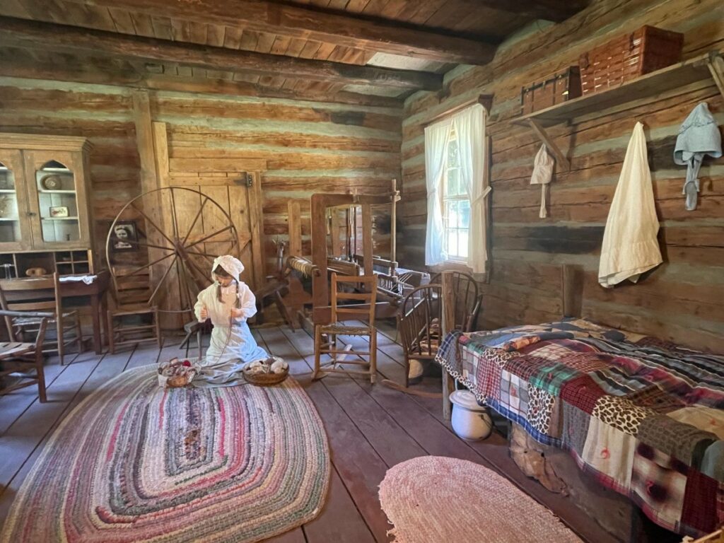 Cabin in Pioneer Village at Fort Walla Walla Museum