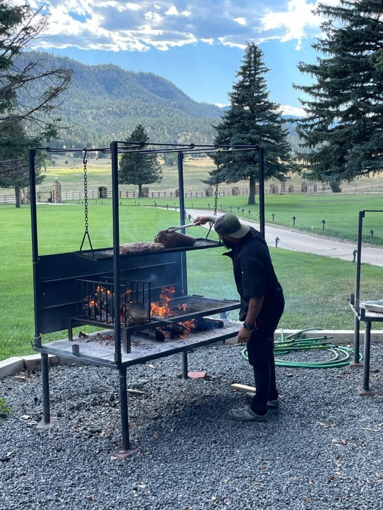 Grilling up the meat