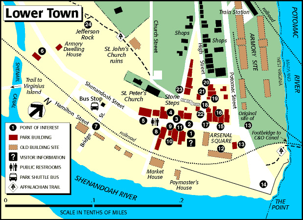 Map of Lower Town, courtesy of NPS