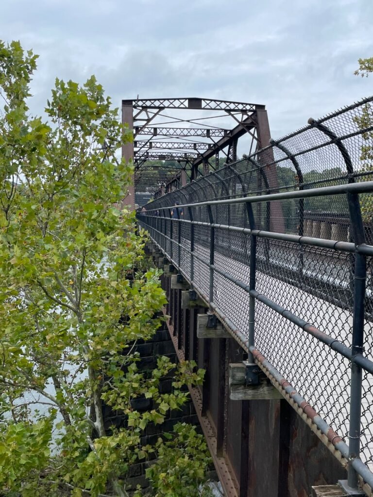 Walk across the bridge into Maryland