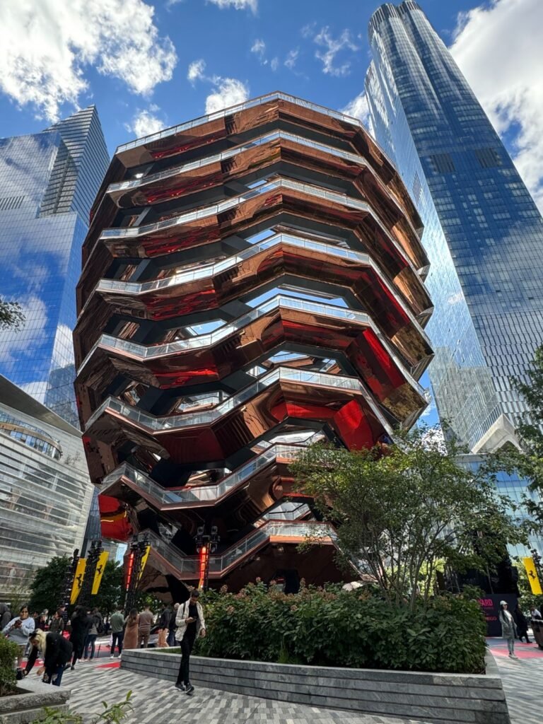 A fun place to start the High Line is near the Vessel at Hudson Yards