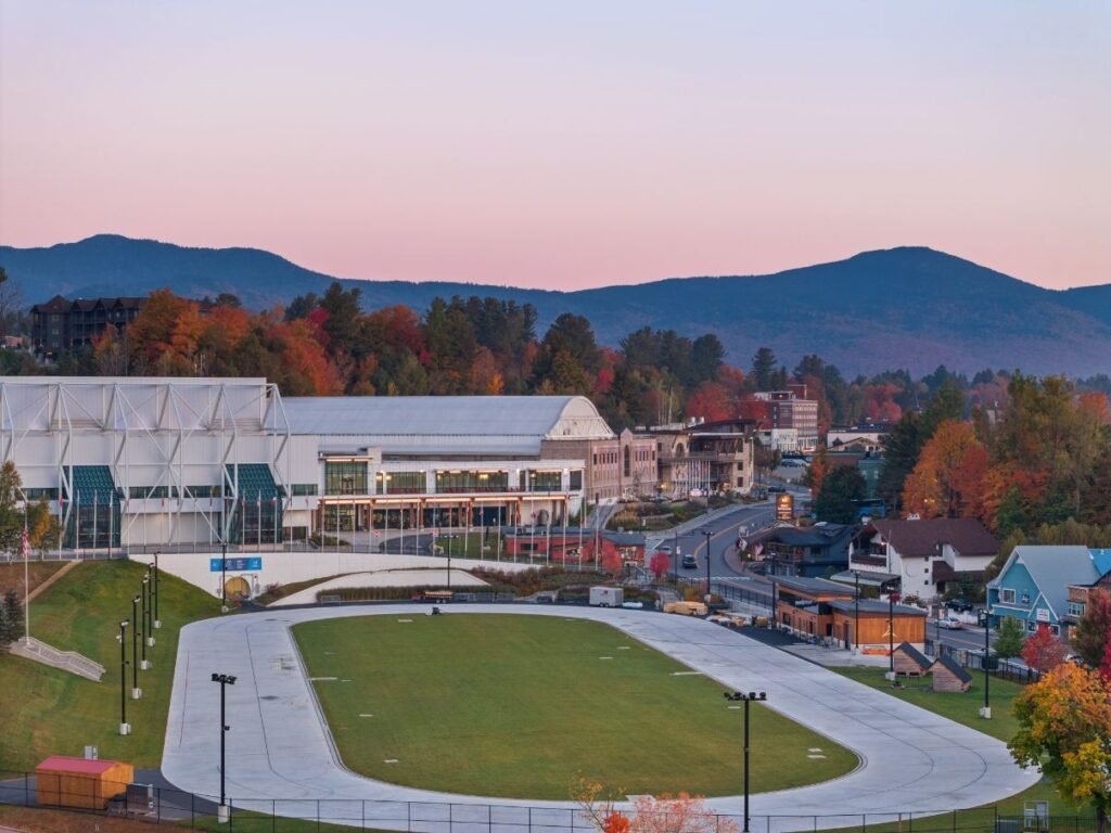 Olympic Center with the oval in front, photo courtesy of the Olympic Authority