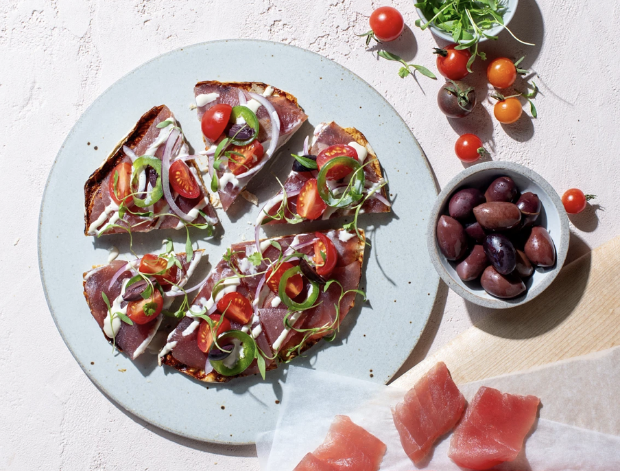 Fresh tuna pizza. Photo by Holland America Line