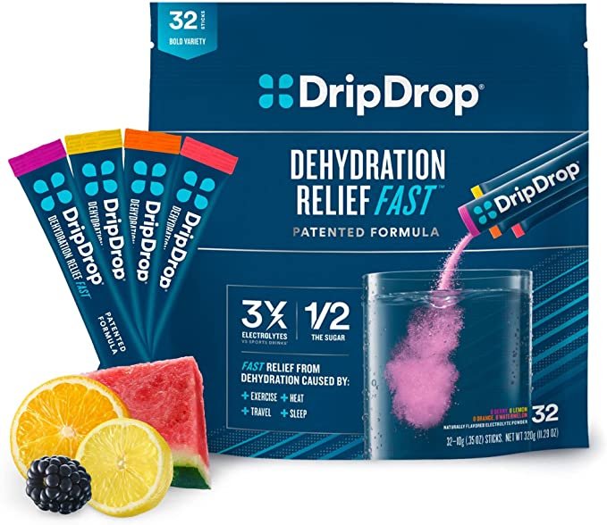 DripDrop Hydration - Electrolyte Powder Packets credit DripDrop