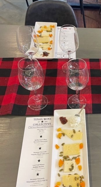 Wine Tasting with Cheese at Texas Wine Collection. Photo Jill Weinlein