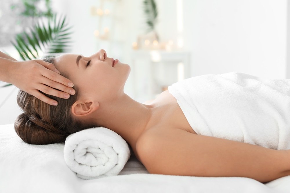 Young women on massage table