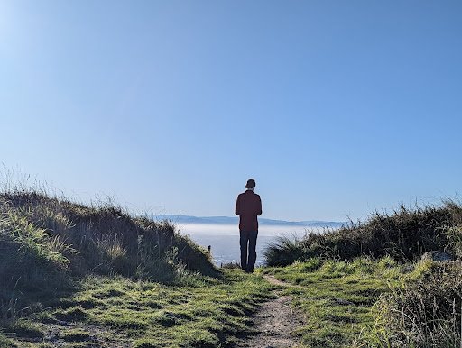 Aren Elliott looks at the Pacific from Sugarloaf Scenic Preserve in Christchurch, New Zealand. Photo by Christopher Elliott