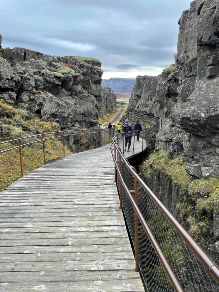 Walking along the Silfra Crack at Thingvellir National Park