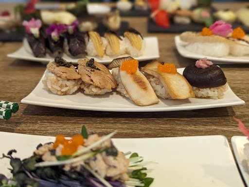 A plate of sushi at Kyoto Sushimaking in Kyoto. Photograph by Christopher Elliott