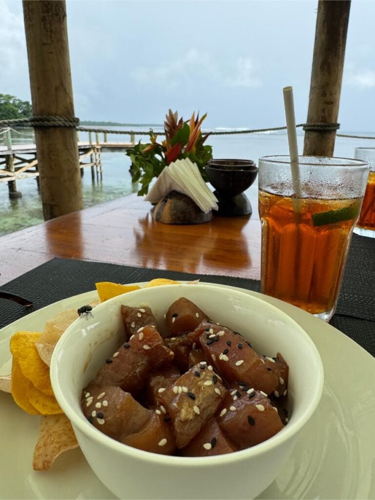 Tuna poke with a view