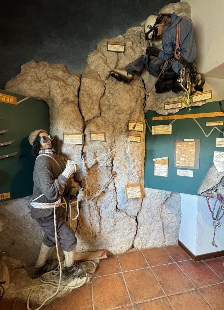Mountain climbing exhibit at visitor center, photo by Debbie Stone