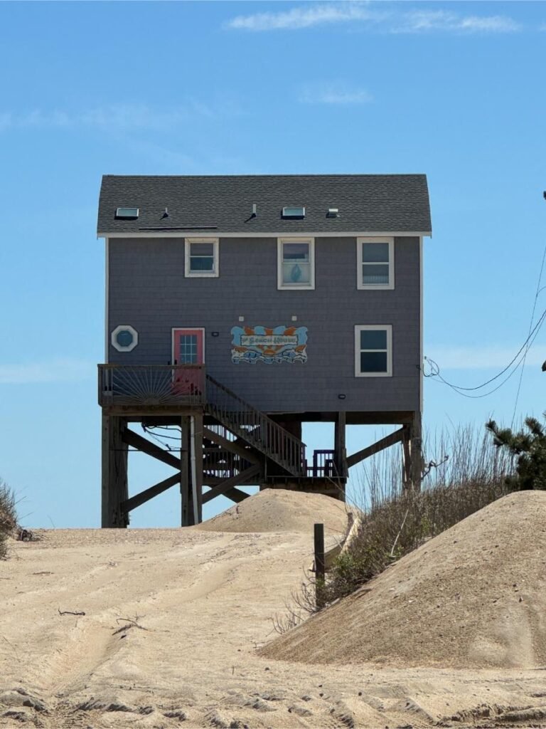 Beach houses are built on stilts. Photo by Debbie Stone