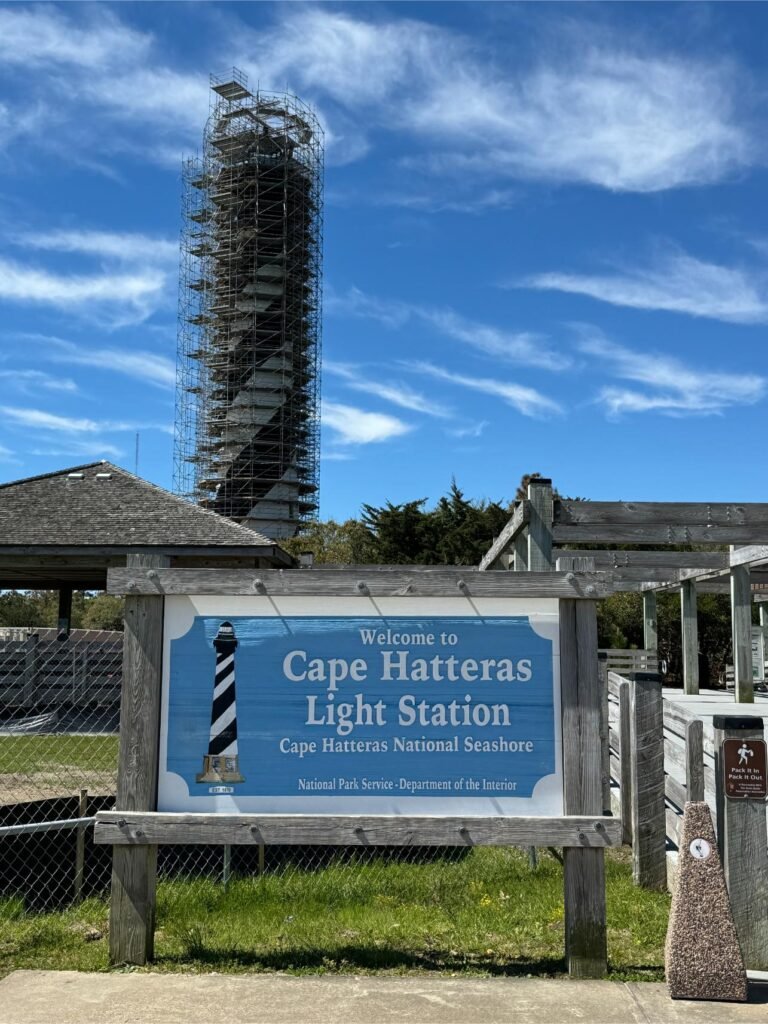 Cape Hatteras Light Station is undergoing restoration efforts. Photo by Debbie Stone