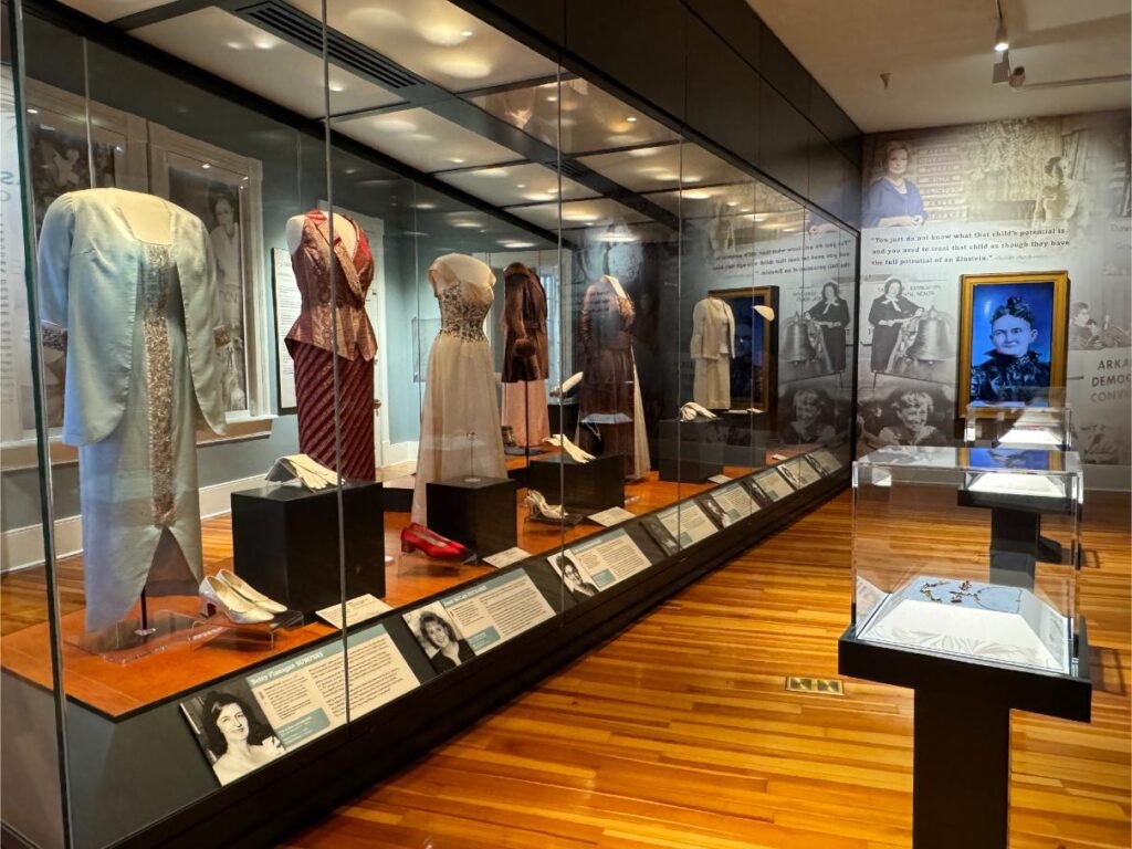 Gowns from the First Ladies of Arkansas at the Old State House Museum, photo by Debbie Stone