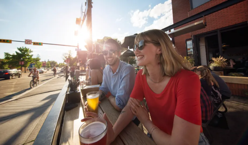 Enjoy one of the dozens of sunny patios on 17 Avenue.